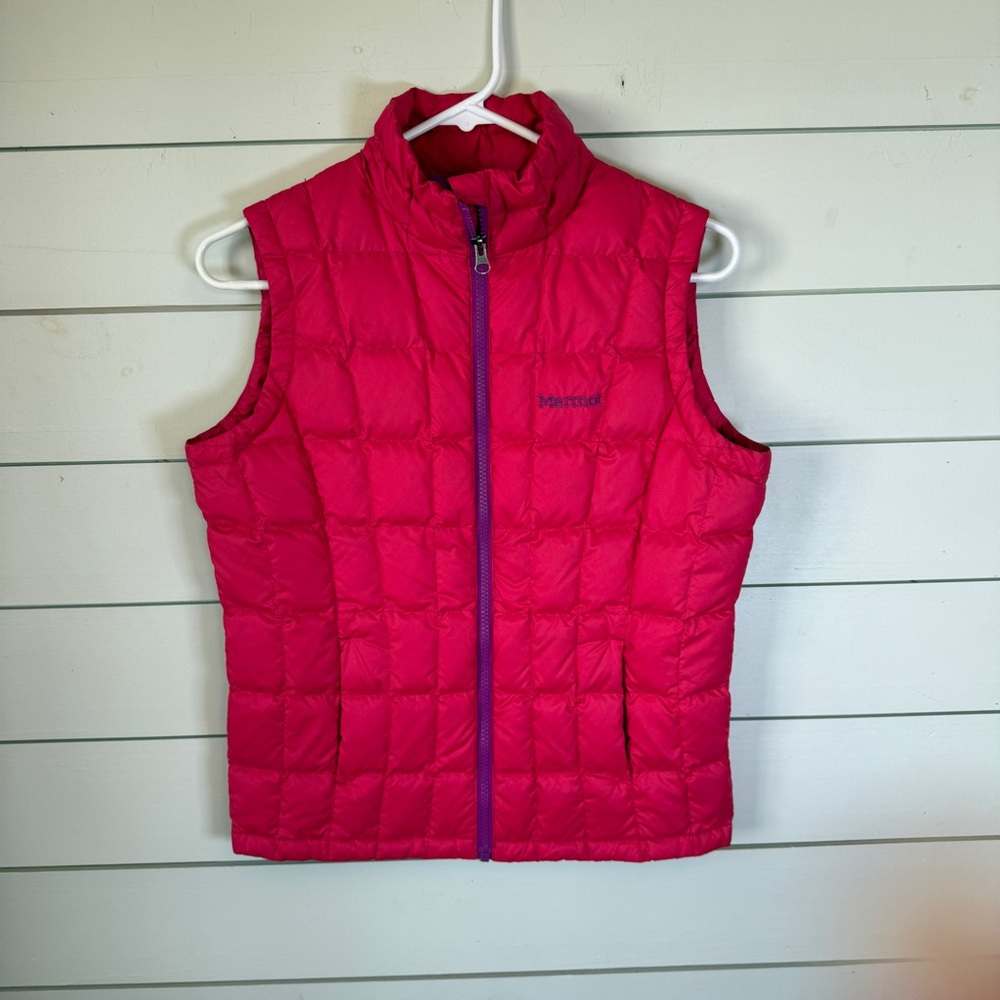 Marmot pink puffer vest girls youth size large